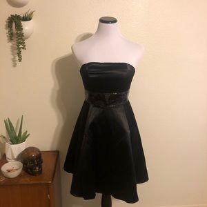 NWOT Strapless Black Sequin Cocktail Dress